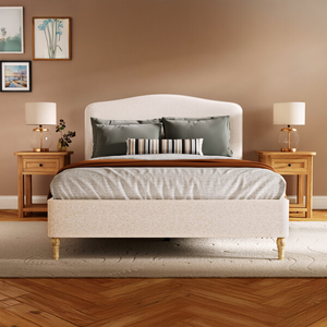 Evesham Double Bed in Carina Parchment Fabric