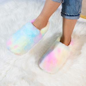 Stay Cosy Heated Slippers Rainbow