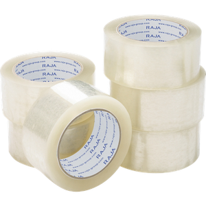 RAJA Packaging Tape Transparent PP (Polypropylene) 48 mm (W) x 66 m (L) Pack of 6