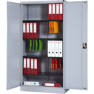 Viking Realspace Regular Door Cupboard Steel 4 Shelves Lockable 920 x 420 x 1,950 mm Silver