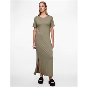 Pieces Womens Sofia Short Sleeve Maxi Dress Deep Lichen Green