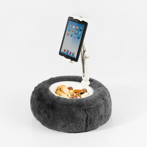 Tablet Stand With Snack Bowl Grey
