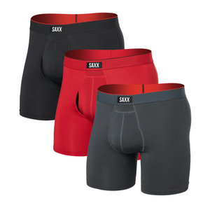 Saxx Mens Multi-Sport Mesh 3 Pack Boxer Shorts - L / Sunset /Trblnce/Fd Blk