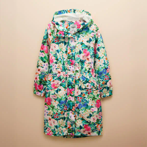 Joules Multi Floral Holkham Waterproof Packable Raincoat Size  12