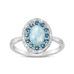 Genuine Gemstone Paradise Lagoon Statement Ring Size 8.5