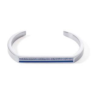 Elegance Bangle Cuff Square Stripes Blue