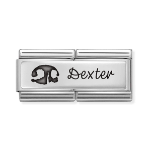 Classic Silver Pet Nose Print Engraving Double Charm