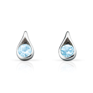 Signature Silver Blue Topaz Teardrop Earrings