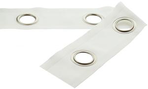 Bande à oeillets argent mat - Blanc