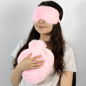 Stay Cosy Heart Water Bottle Gift Pack With Mask Pink