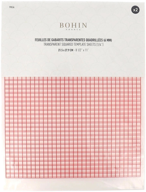 Feuilles de gabarits transparentes quadrillées Bohin