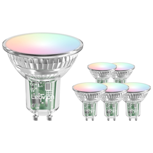 Smart RGB+CCT GU10 LED Bulb Dimmable - WiFi - 4.9W - 6 Pack