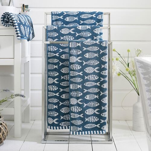SMALL FISH 550GSM JACQUARD BLUE/WHITE Hand Towel