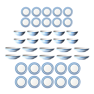 Cornish Blue 40 Piece Plate & Bowl Set