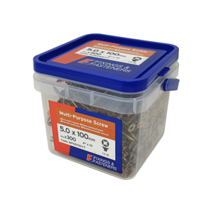 Multi-Purpose Wood Screws Partially Threaded Zinc Yellow 5.0 x 100mm (Tub Of 300)