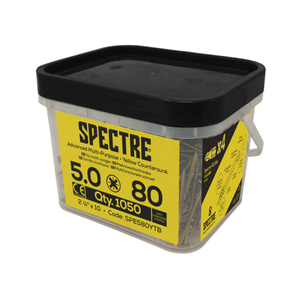 Spectre Advanced Multi-Purpose Wood Screw 5.0 x 80mm Mega Tub 1050 Screws 