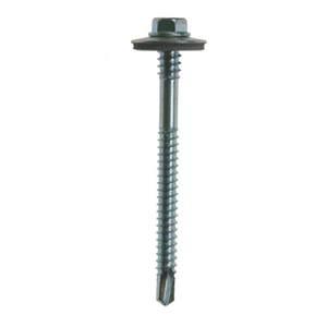 5.5 x 65mm Self Drilling Tek Screws For Composite Panels To Zed Purlins With 19mm Bonded Washer Pack of 100