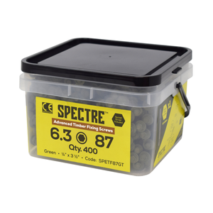 Spectre 6.3 x 87mm Timber Fixing Screw Green Tub of 400