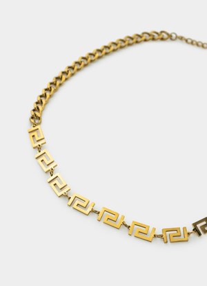 Vendetta Greca Link Necklace - 18K Gold Plated