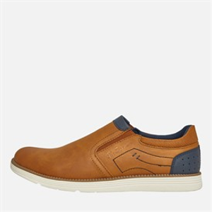 Ben Sherman Mens Havana Slip On Shoes Navy/Tan