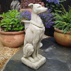 Single Large Sitting Guard Dog Statue