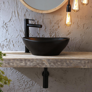 Milano Elements - Graphite Oval Countertop Basin - 405mm x 330mm (No Tap-Holes)