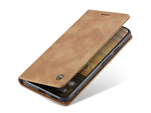 CaseMe Slim Synthetic Leather Wallet Case with Stand for Google Pixel 9a - Tan