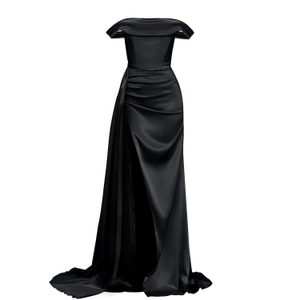 Amélie Off-The-Shoulder Gown- Black (S)
