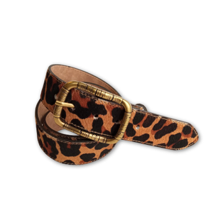 Animal Print Belt - Leopard Print Cowhide Belt (30")