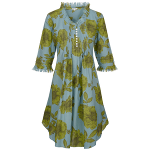 Annabel Cotton Tunic In Lime & Grey (XXL)