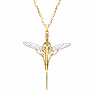 Art Nouveau Dragonfly Pendant Eighteen Carat Gold On Silver