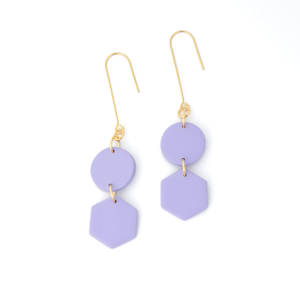 Belle Geometric Dangly Earrings In Lavender (one size)