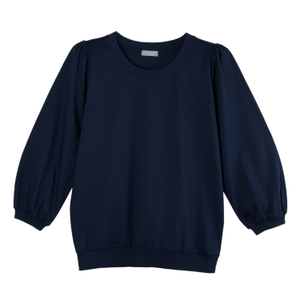 Belle Navy Puffed Sleeve Top (L)