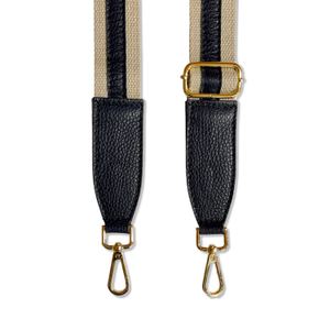 Black Leather And Canvas Strap