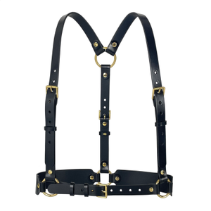 Black Leather Body Harness (M)