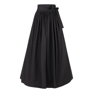 Black Maxi Skirt With High Waist & Front Bow (S)