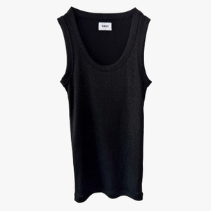 Black Metallic Scoop Neck Tank (S)