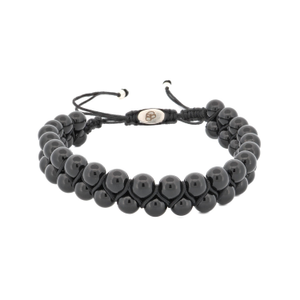 Black Onyx Self Control Beaded Woven Bracelet - Black
