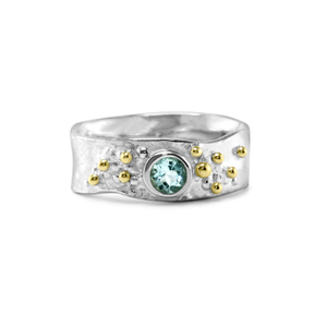 Blue Topaz Ring With Sterling Silver (N (UK))