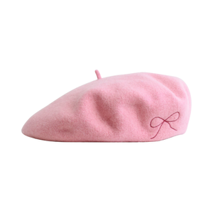 Bon Chic Wool Beret- Pink (one size)