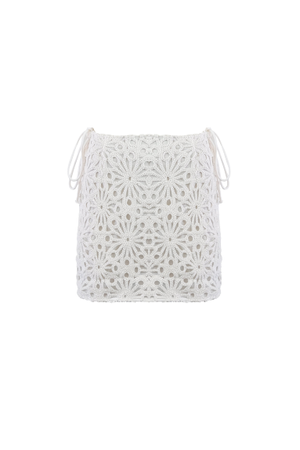 Bonnie White Crochet Mini Skirt (S)