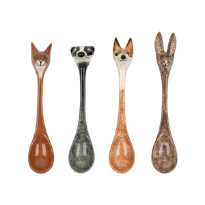 Box Set Of Four Ceramic Wildlife Spoons