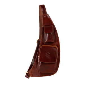 Brown Leather Sling Bag Crossbody Bag - The Monk