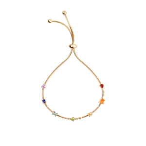 Careful Alignment - Gold Plated Multistone Chakra Bracelet