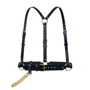 Chained Leather Body Harness (S)