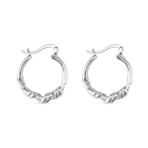 Chunky Sterling Silver Twisted Hoop Earrings (one size)