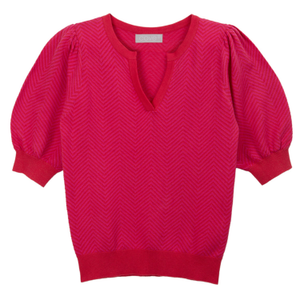 Cissy Chevron Top Pink & Red (S)