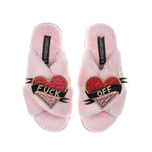 Classic Laines Slippers With Fuck Off Brooches - Pink (L)