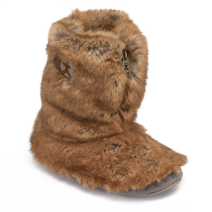 Cole - Short Luxury Faux Fur Slipper Boot - Weasel (M)