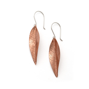 Copper Autumn Leaf Earrings, Large
